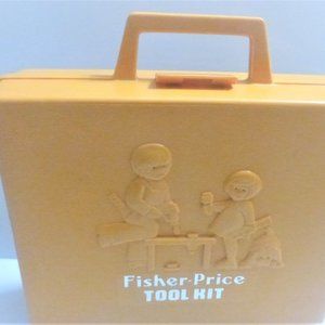 BNA 1977 Vintage Fisher Price TOOL KIT Plastic Storage Case EMPTY